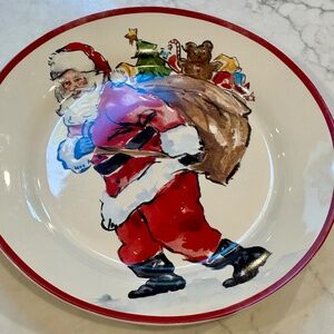 Pottery Barn Santa Claus Dinner Plates (7)